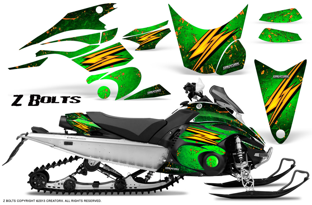 Yamaha FX Nytro 2010 Graphics Kit ZBolts Green